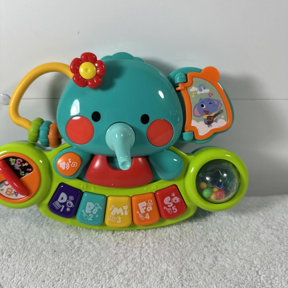 Baby Piano Toy 6 to 12 Months Elephant Light Up Music Baby Toys - WORKS